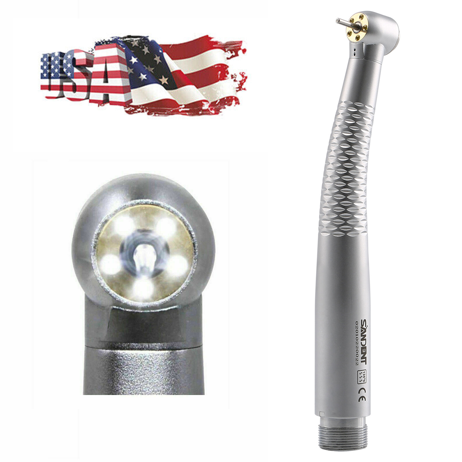 Dental 5 LED High Speed Handpiece With 1 Water Spray Air Turbine W Type