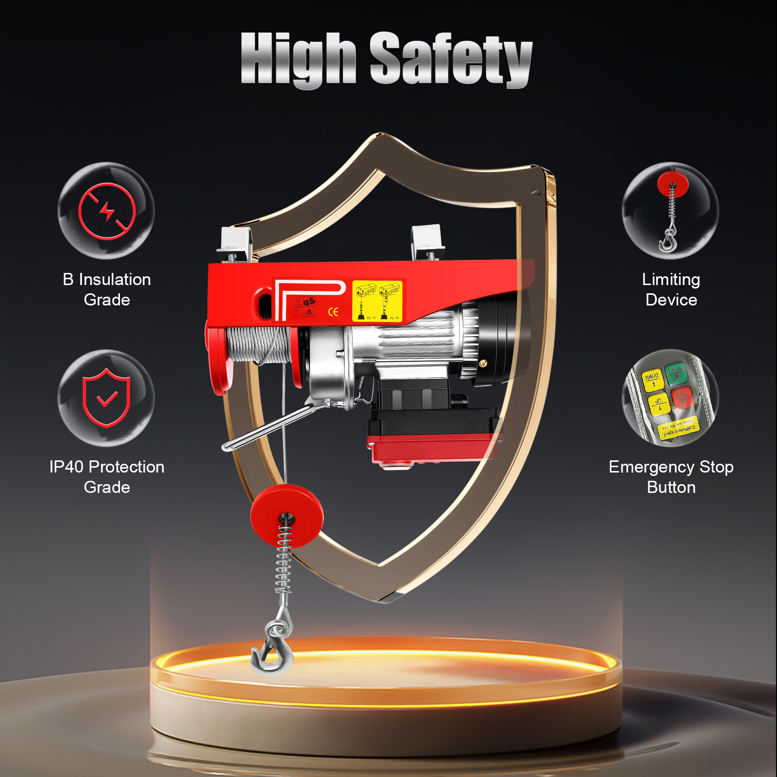 2-In-1 Electric Handling Winch Wireless Lifting Hoist & Remote 440lbs/200kg