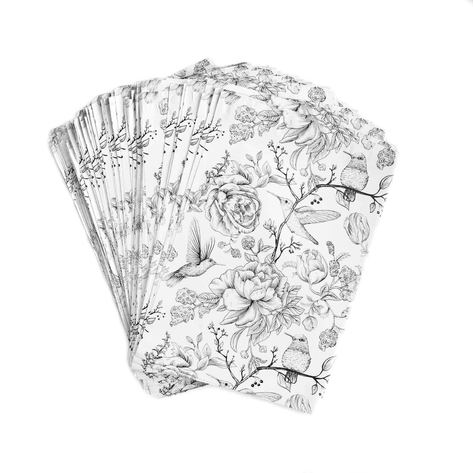 100 10×13 in mix retro print vintage design birds flower polymailers boho palms