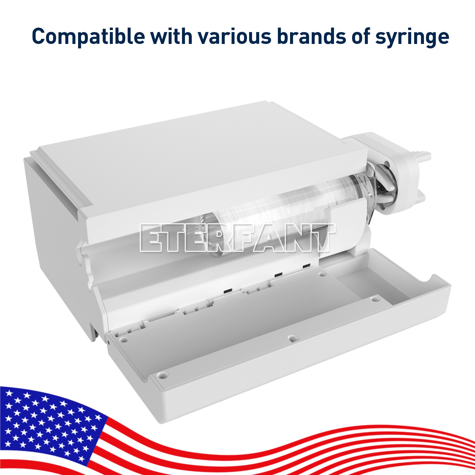 ETERFANT 4.3” Medical Lab Color Touch Screen Syringe Pump Stackable Design US