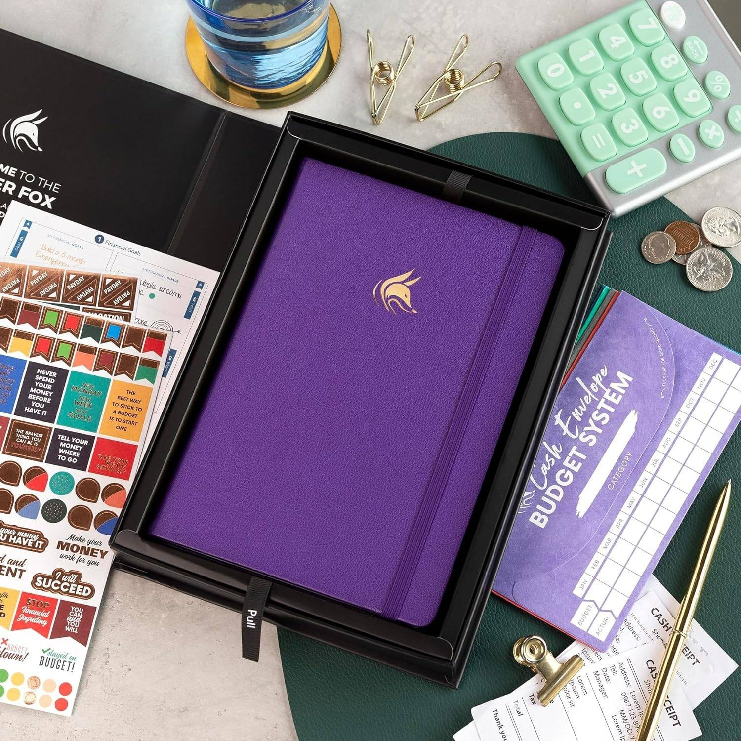 Clever Fox Financial Planner Premium Edition A5 Expense Tracker (Purple)
