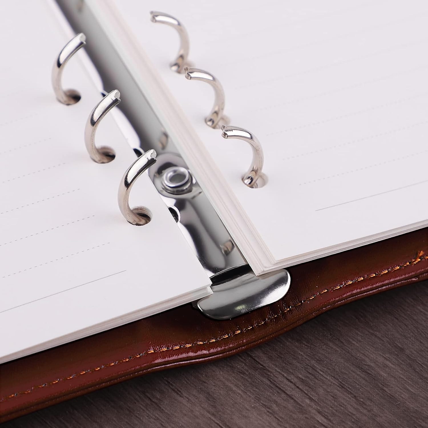 A6 Binder 6 Ring Refillable Notebook Budget Planner for A6 Filler Paper, PU Leat