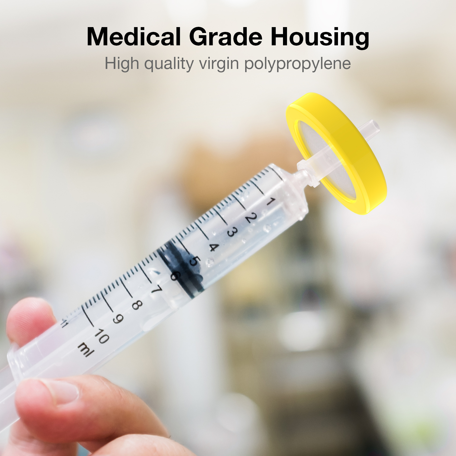 Syringe Filter,Nylon Membrane 0.45μm,13mm/25mm/30mm,Hydrophilic NY Non-Sterile