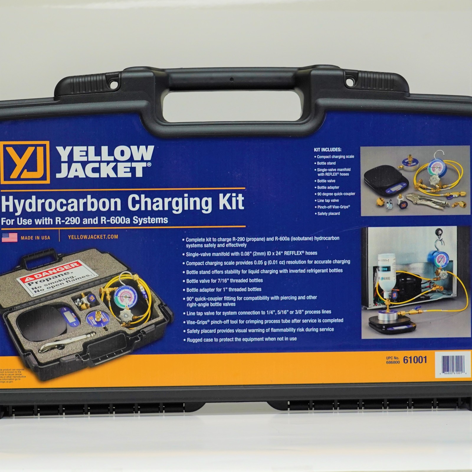 Yellow Jacket 61001 Hydrocarbon System Charging Kit for R-290 R-600a Scale Gauge