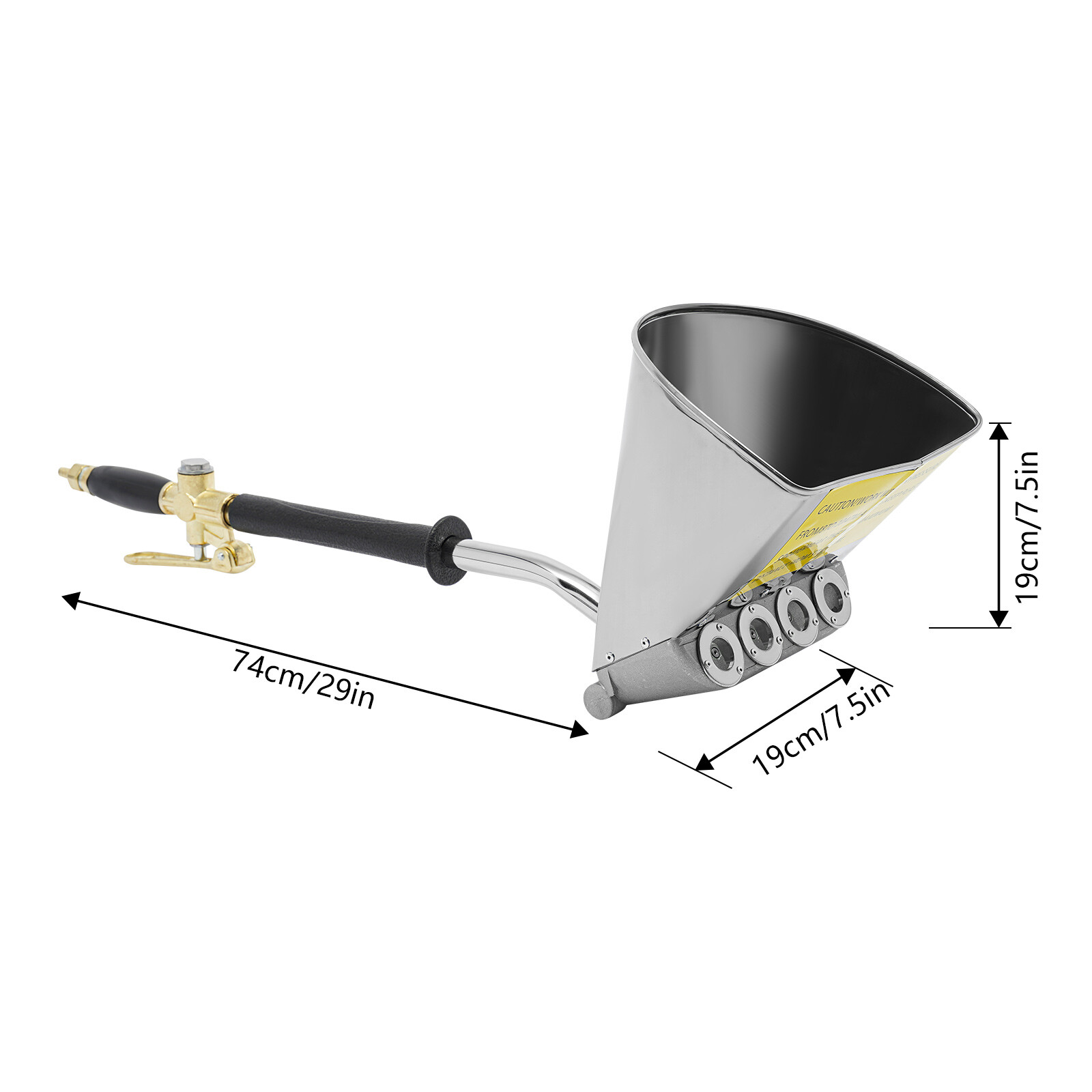 Cement Mortar Sprayer 4 Jets Stucco Sprayer Mortar Spray Gun Hopper Wall Paint