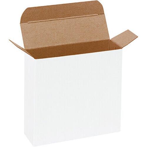 4 1/4 x 1 1/4 x 4 1/4″ White Reverse Tuck Folding Cartons 500/Case
