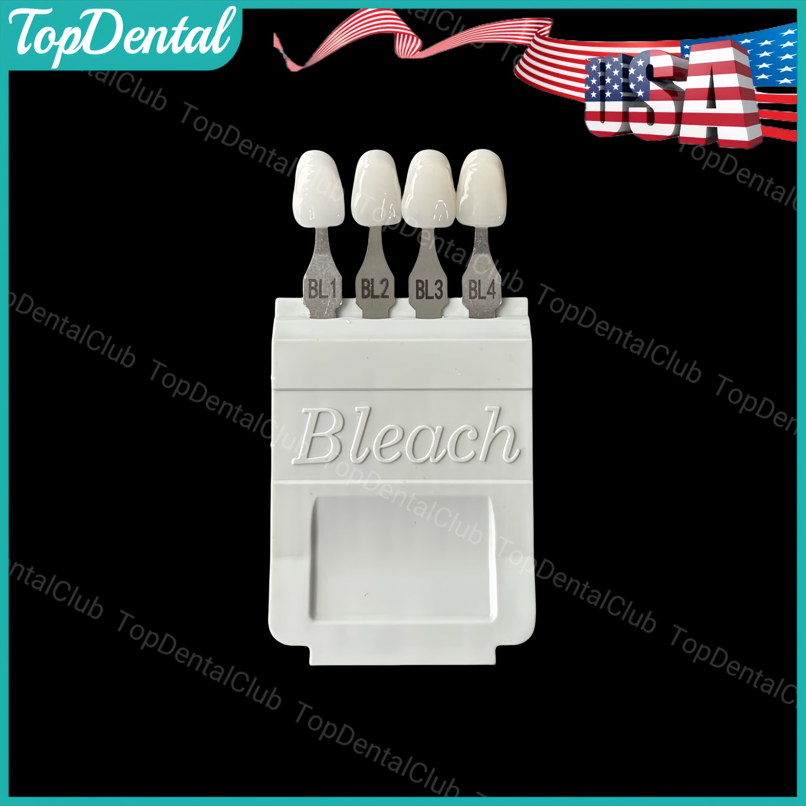 USA Dental Bleach Shade Guide BL1/2/3/4 4Colors Bleached Chart Teeth Based Vita