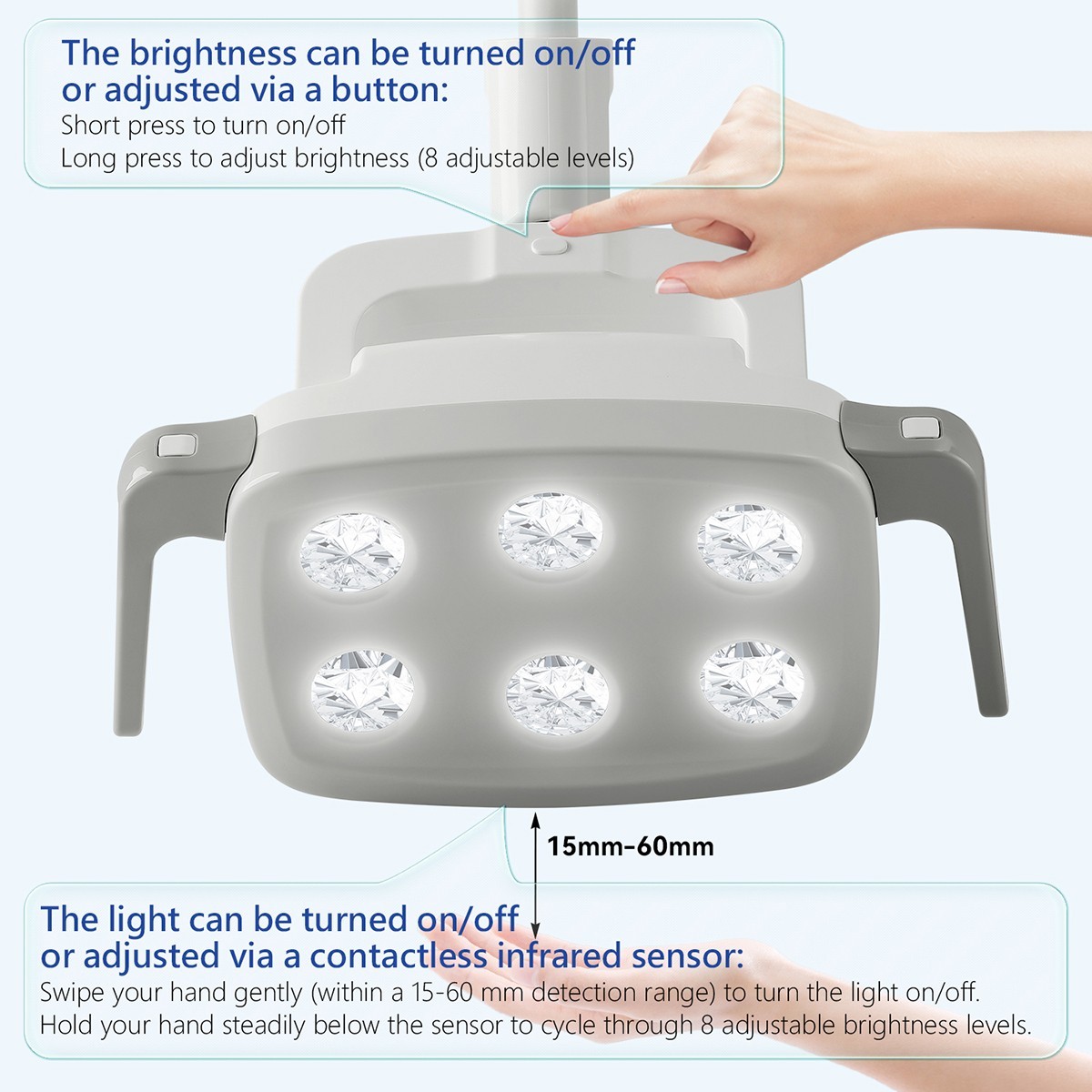 9W Dental 6 LED Lamp Oral Light Ra90 Lamp For Unit Chair