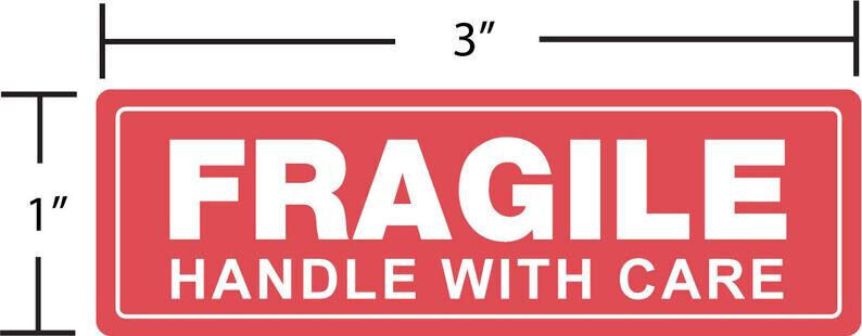 1 Rolls 1000 1 x 3 FRAGILE HANDLE WITH CARE Stickers Labels