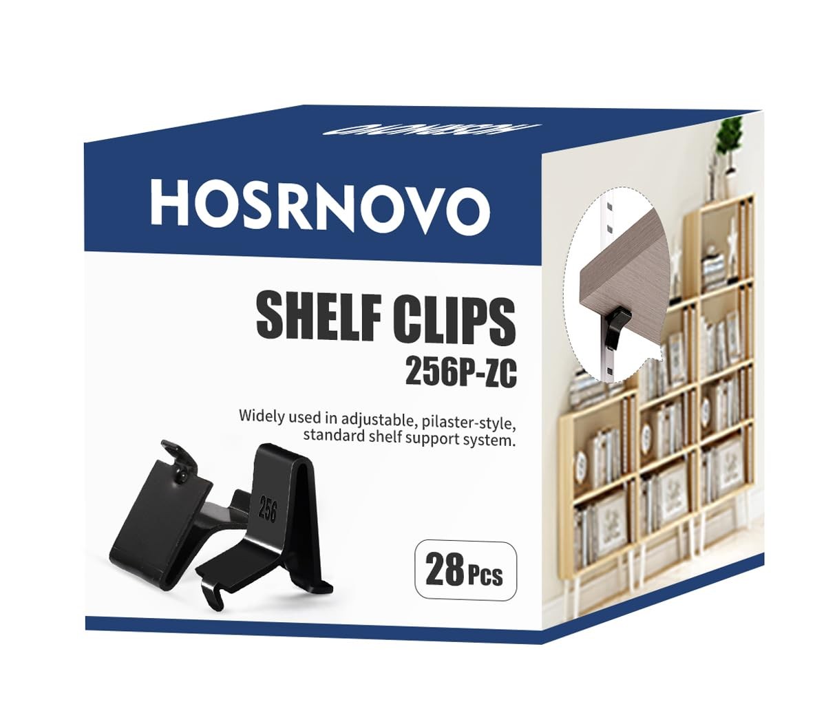 Shelf Clips 28 PCS Adjustable Brackets 255 Standard, Heavy Duty Metal Cabinet