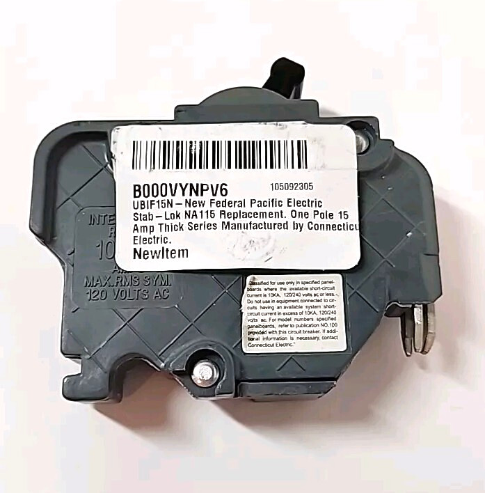 UBIF15N Federal Pacific Electric Stab-Lok NA115 Pole 15 Amp Thick Series NEW