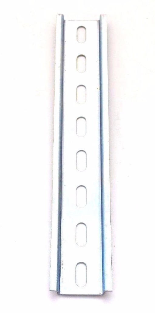 5 Pieces DIN Rail Slotted Steel Zinc Plated RoHS 8 in. long 35mm 7.5mm