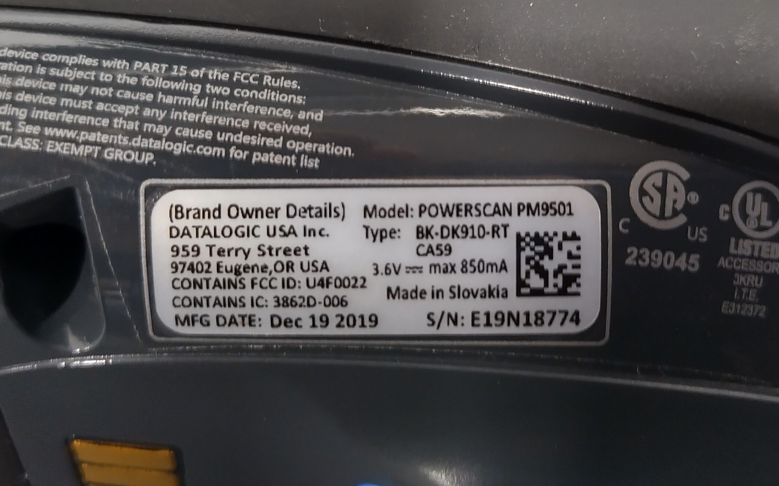 Datalogic PowerScan PM9501 Wireless Barcode Scanners Lot of 3 with 1 Battery