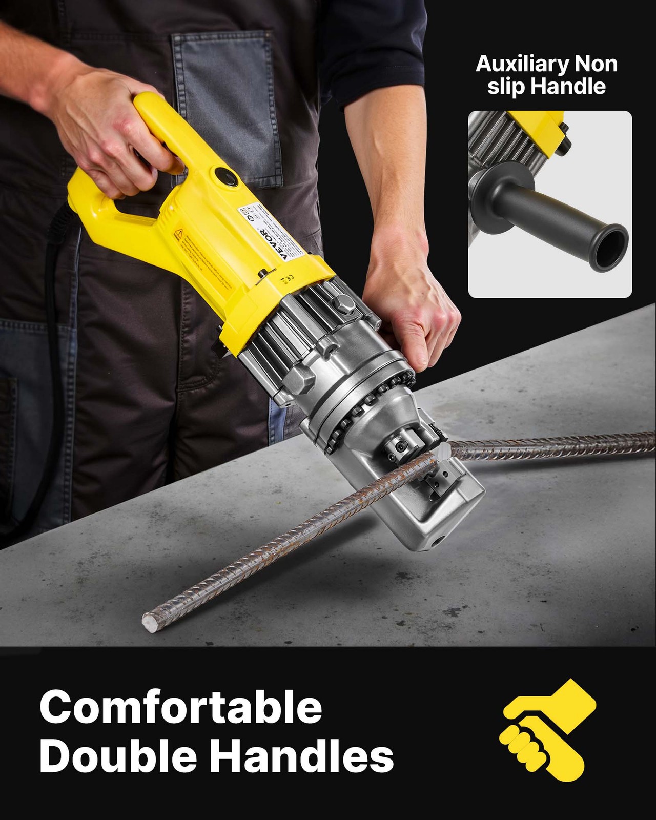 VEVOR Portable 5/8″ (16MM) #5 Rebar Cutter Metal Rod Cutting Electric 110V