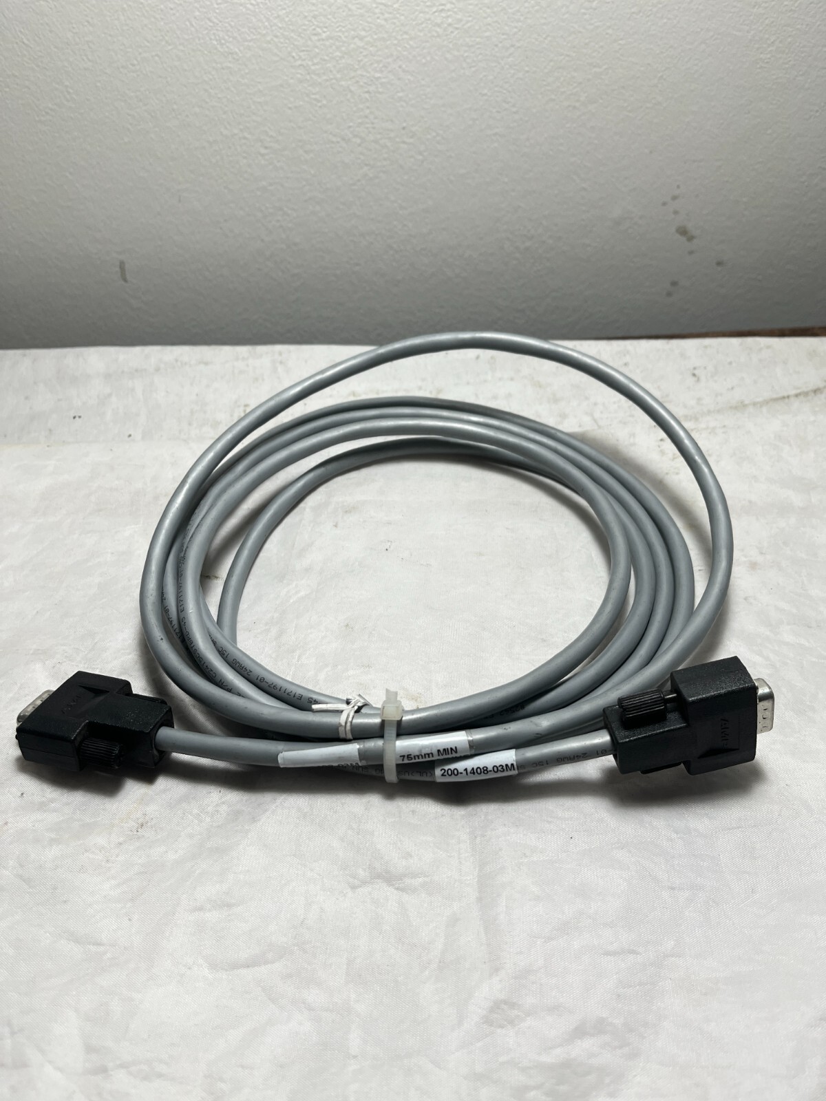 INDUSTRIAL MRO 200-1408-03M CONNECTING CABLE MALE / MALE 15 PIN #51E35 75MM RAD