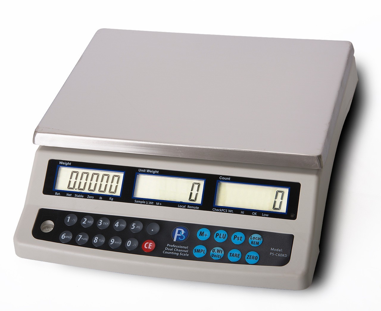 New PS-C60KDN Dual Counting Scale 30kg x 0.5g (66lb x 0.0011lb) with RS232 Port