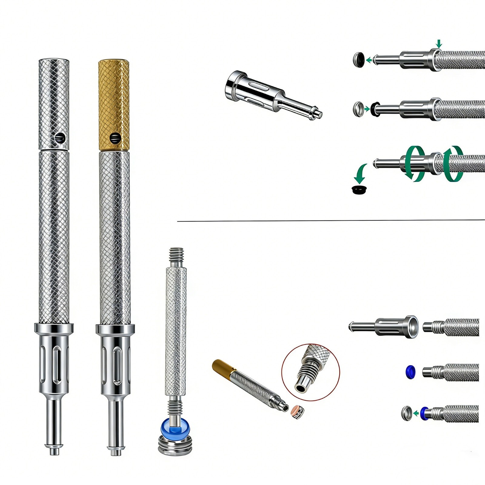 US 3-In-1 Locator Core Tool Insertion Extraction inserts W/Abutment Outer Driver