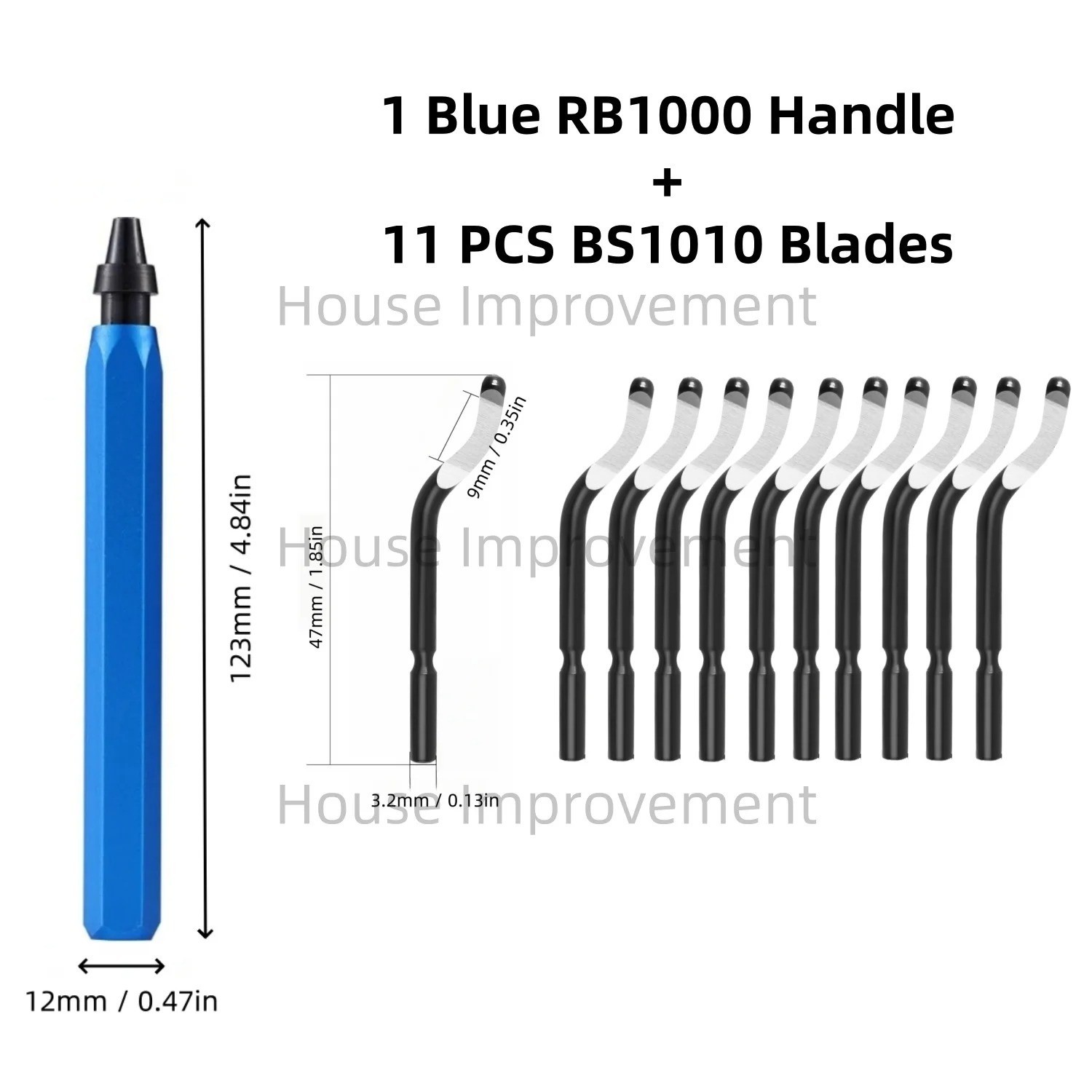 Deburring Tool with 11Pcs HSS Blades for Metal Aluminum Copper Plastic PVC Pipes