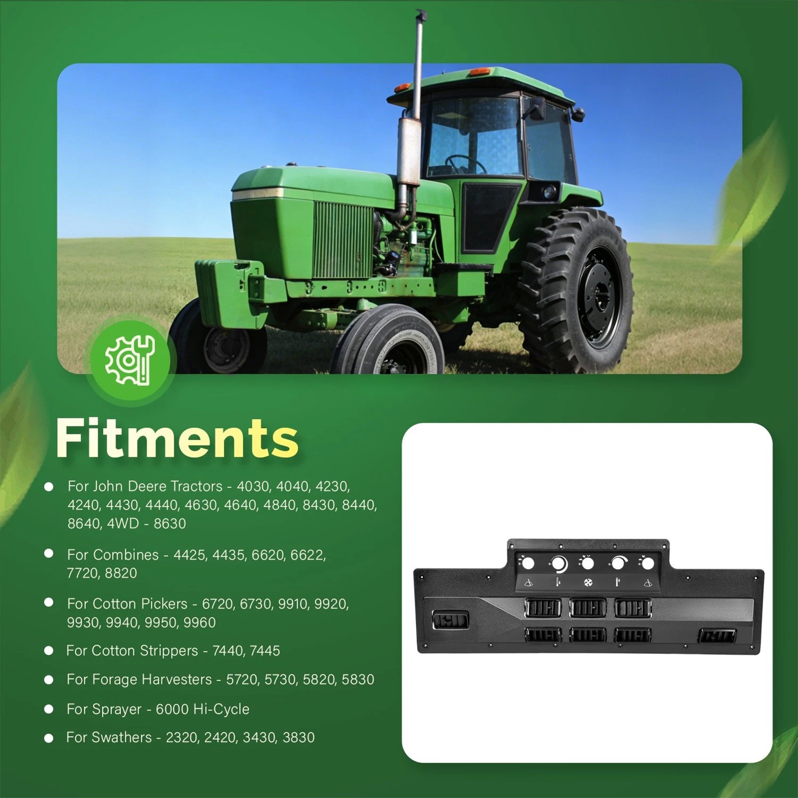 For John Deere 4030 4040 4050 4230 Air Conditioning/Heat Control Panel Bezel