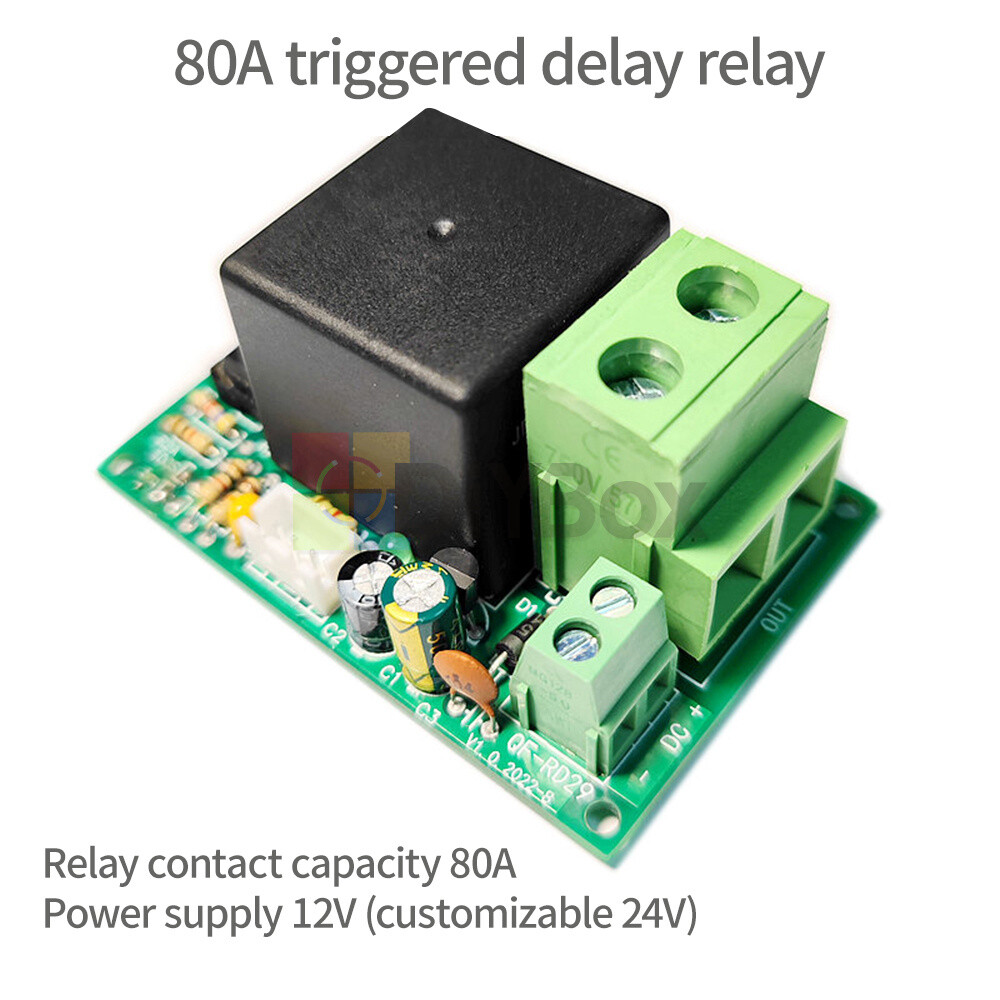 DC 12/24V Time Relay Module Trigger Timer Switch Module with Potentiometer 80A