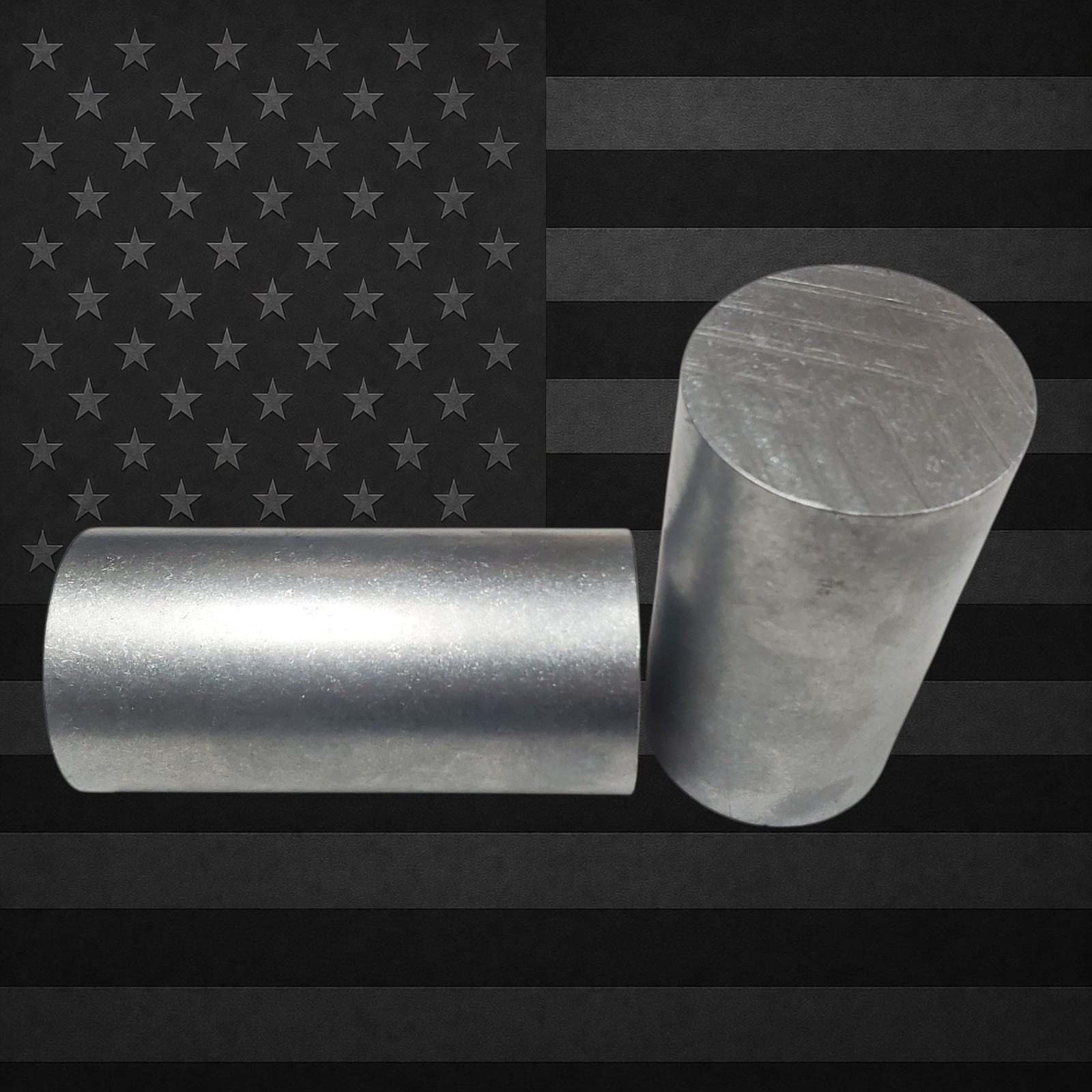 2 PCS 6061 T651 Aluminum Round Bar 2.250″ Dia x 4.500″ & 4.625″ USA Billet