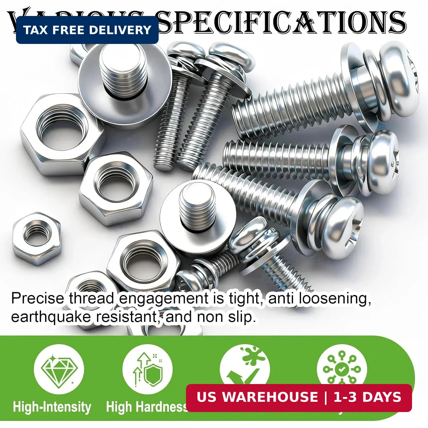 800PCS Small Nut and Bolt Assortment Kit,M2 M2.5 M3 M4 M5 Metric Screws,Machine