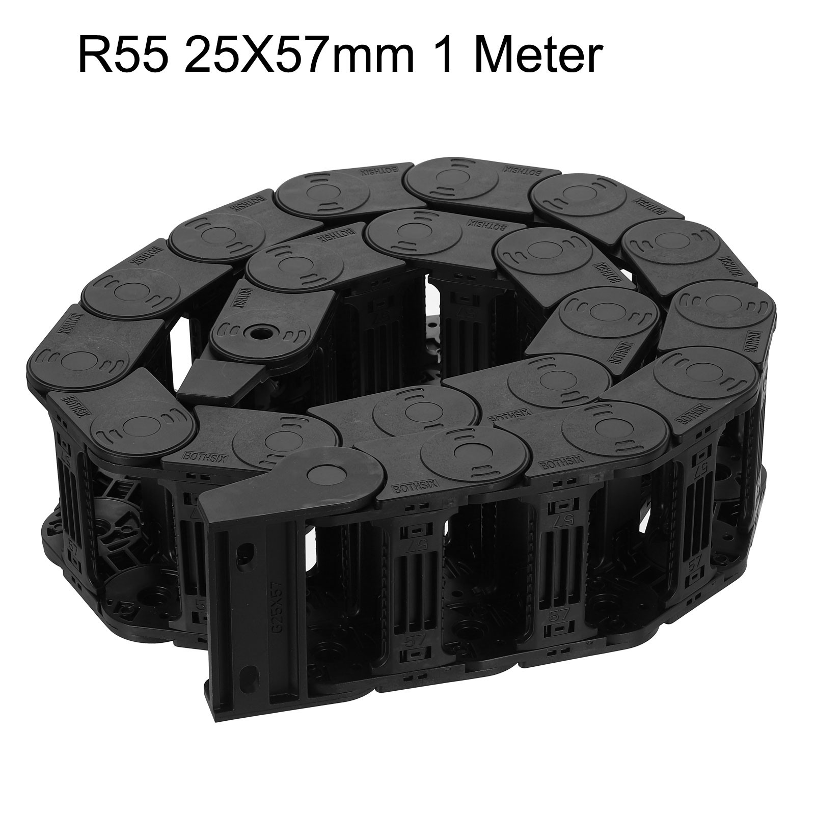 Drag Chain Cable Carrier Open Type with End Connectors R55 25X57mm 1M