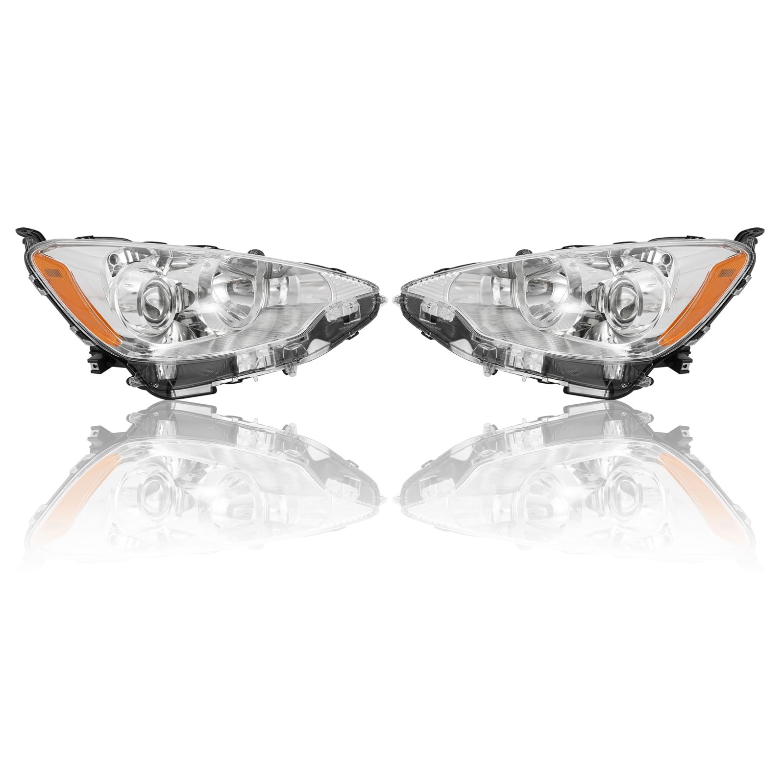 Halogen Headlamp Assembly For 2012-2014 Toyota Prius C Pair 3Pin Left Right