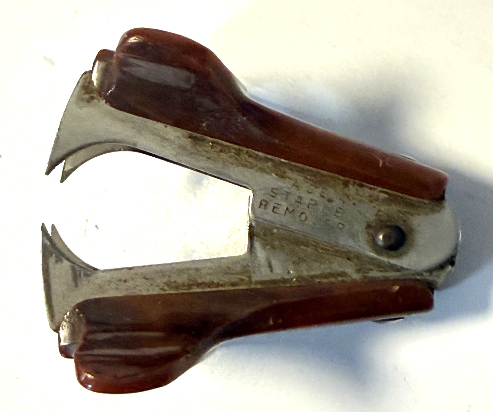 4 Vintage Staple Remover Lot ACE Swingline March Black Light Dark Brown Maroon