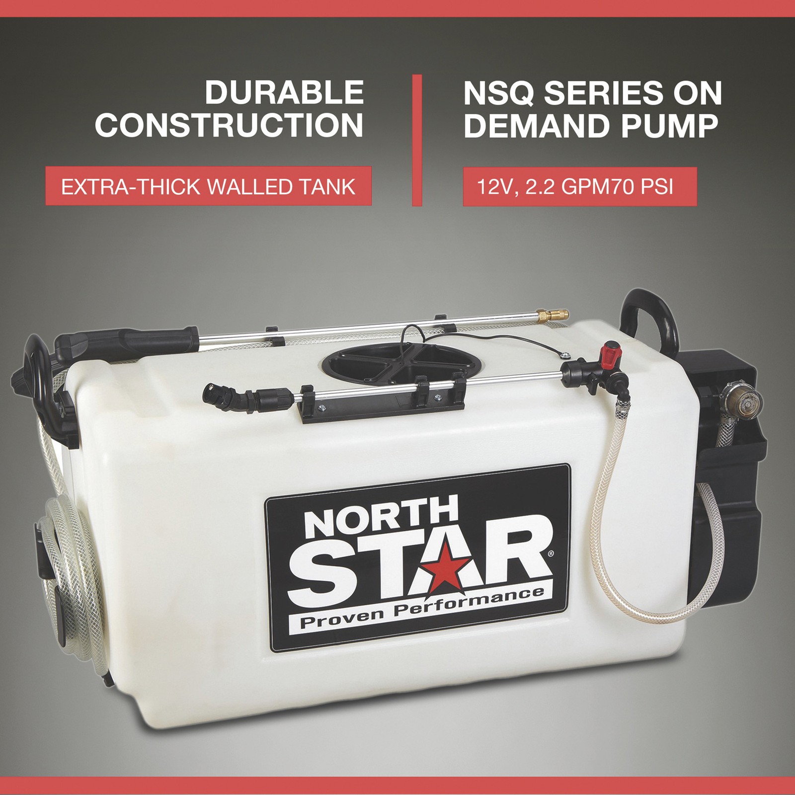 NorthStar ATV Boomless Broadcast and Spot Sprayer, 26-Gallon Capacity, 2.2 GPM,