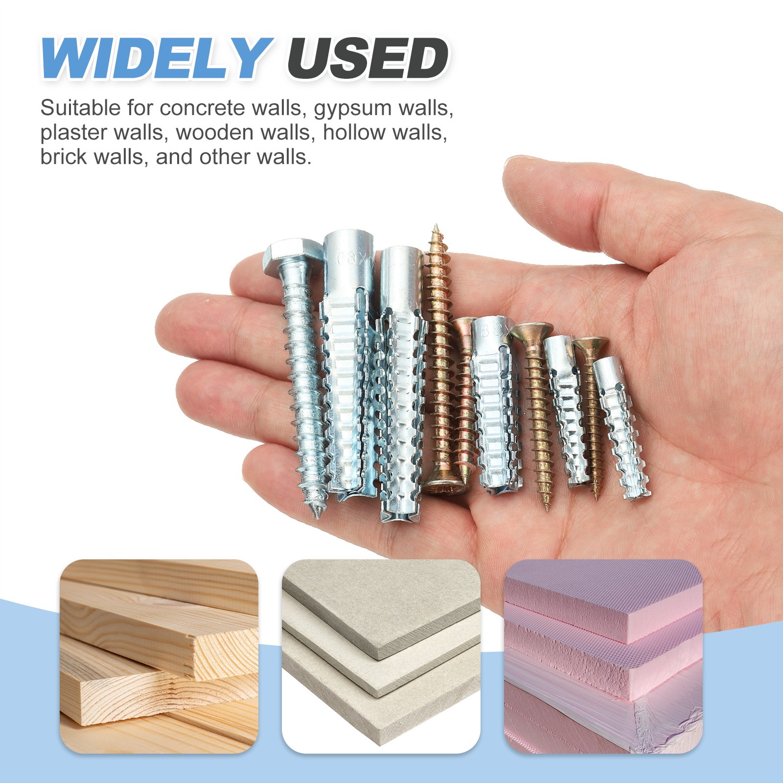 0.2 x 1.57» 20 Pcs Drywall Hollow Wall Anchors with Screws for Wall Multicolor