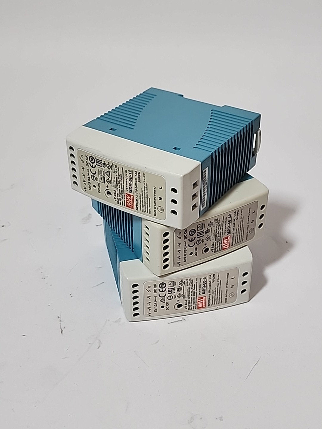 Mean Well MDR-60-5 MDR-40-48 MDR-60-12 DIN Rail Power Supply Set Of 3