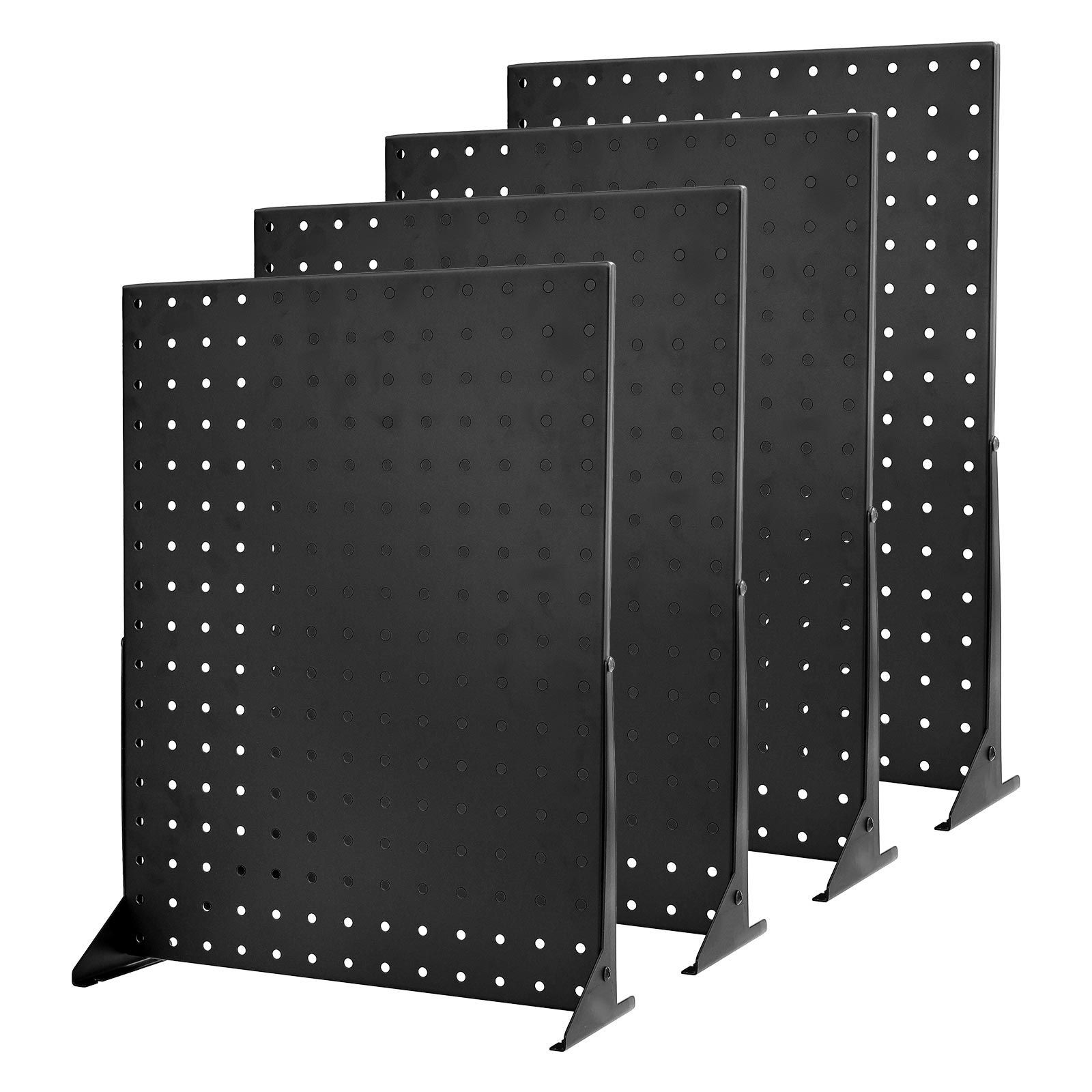 4-Piece Steel Tabletop Pegboard Stand, 17x13in, 11lb Capacity, Black