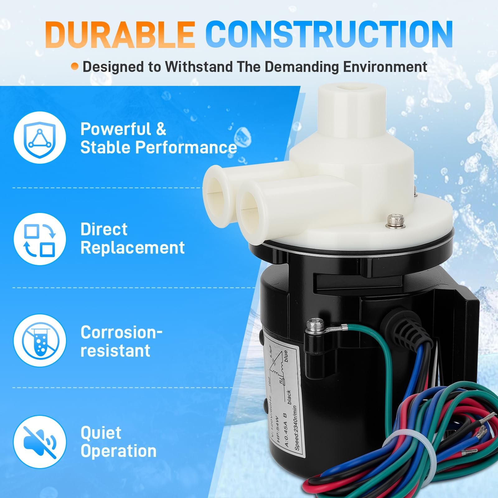 Water Pump Motor Assembly For Hoshizaki Ice Machine KM-450 KM-900 APTA92P10WD1