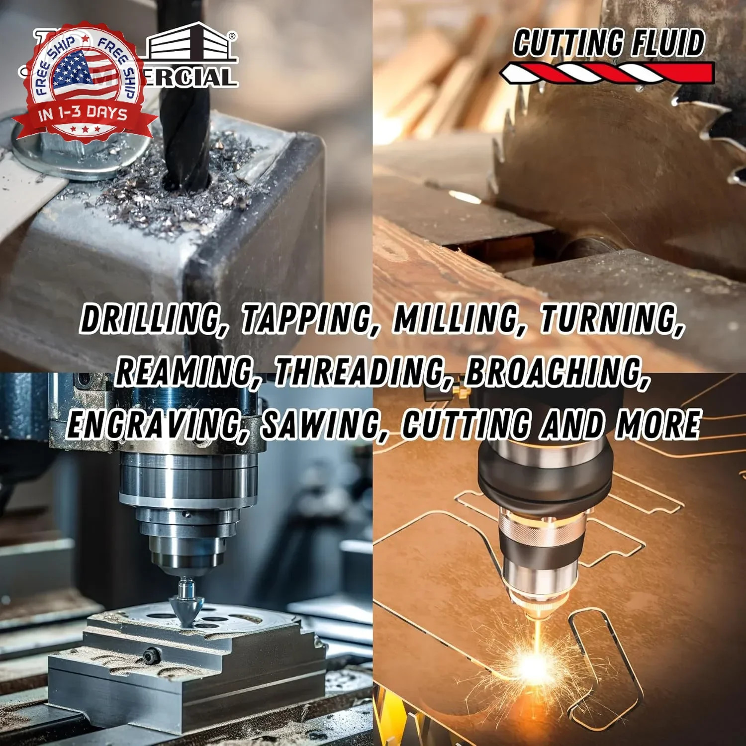 Cutting Fluid 16 OZ, Cutting, Tapping, and Drilling Lubricant for All Metals, Re