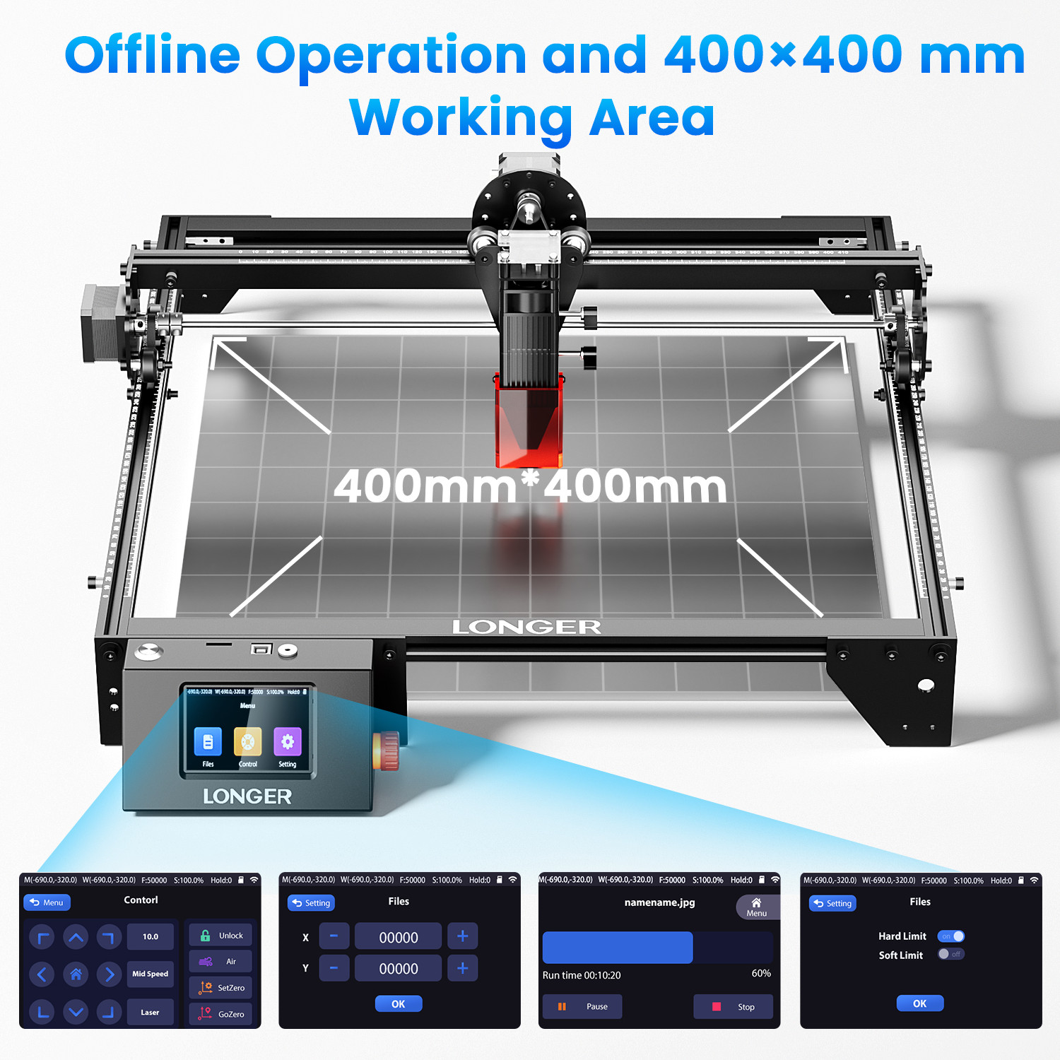 Longer RAY5 10W Wood and Metal Laser Engraver and Cutter 400*400mm DIY Tool