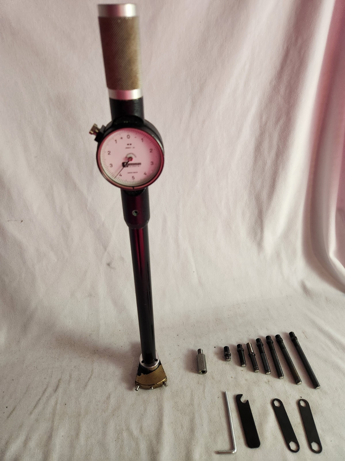 Standard Dial Bore Gage No. 5 Range 3.09″ – 7.125″ W/7 Extensions Wood Box Deep