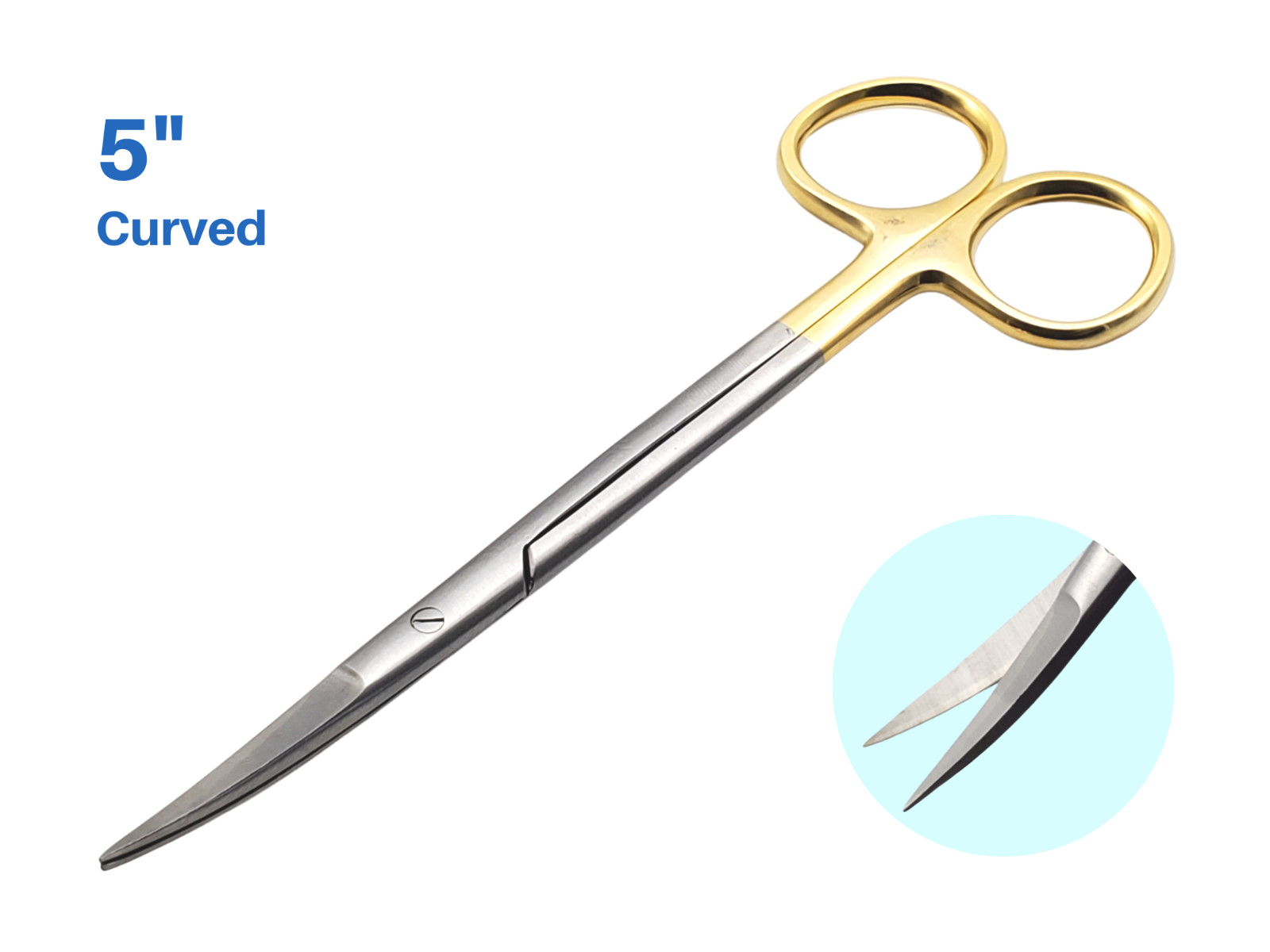 Scissors Surgical 5″ Curved Gold Plated Handle Tungsten Carbide ARTMAN