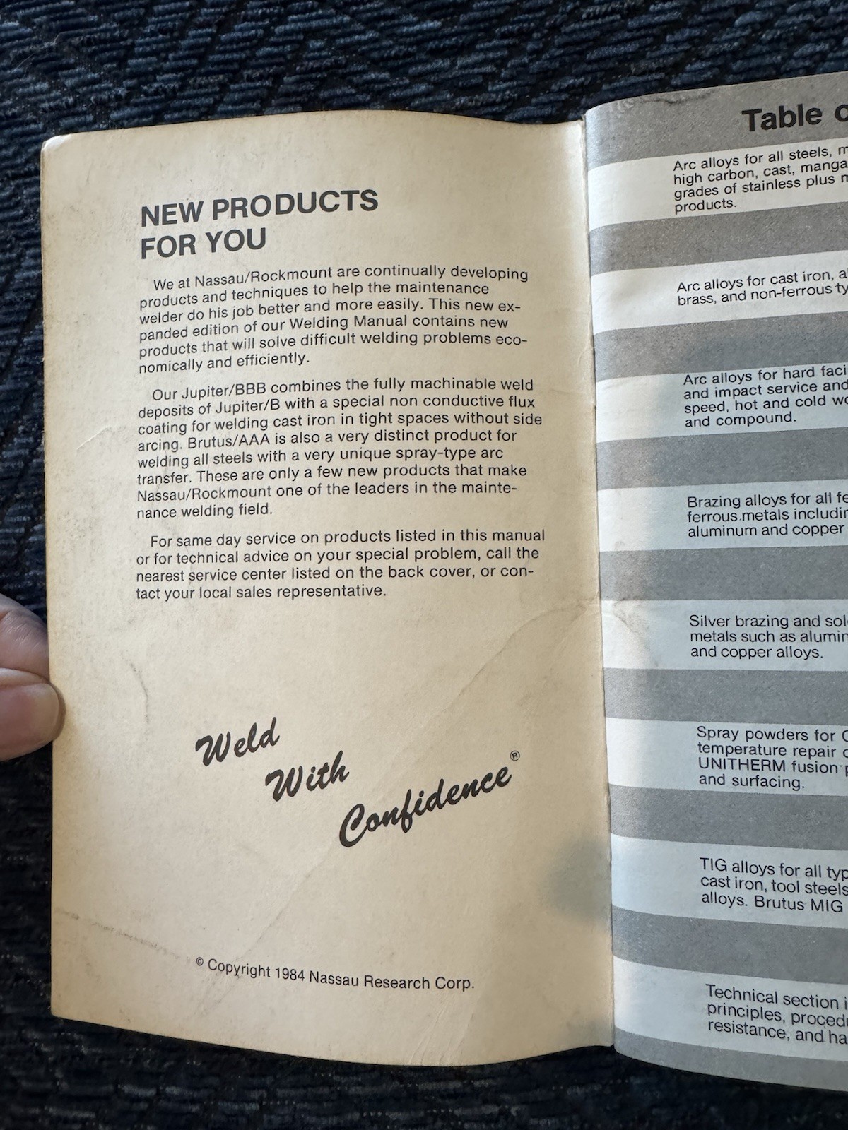 1984 Nassau Rockmount Welding Manual, Softcover, 96 pages