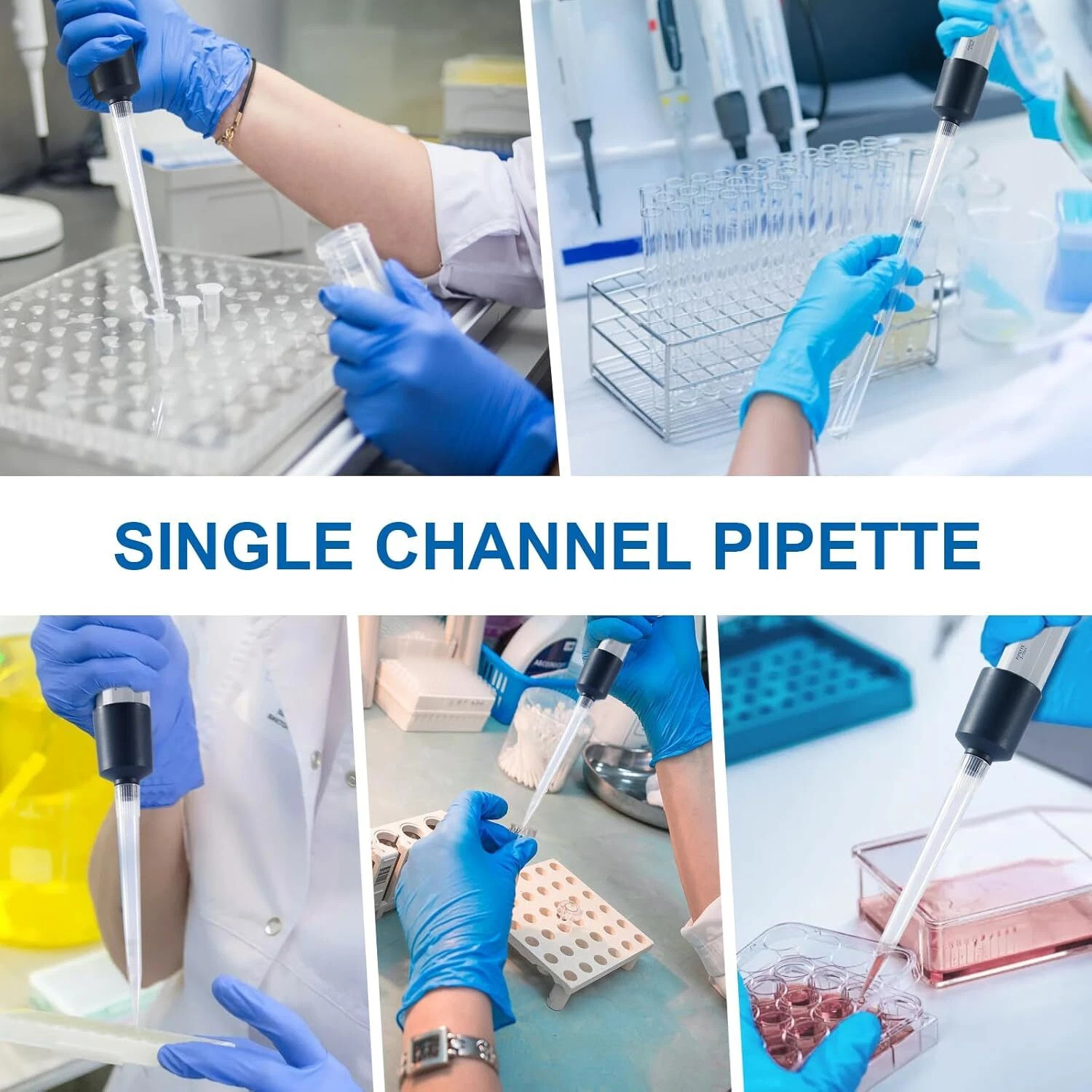 0.1-1ml 1-5ml 2-10ml Micropipette Adjustable Lab Pipette Single Channel Pipettor