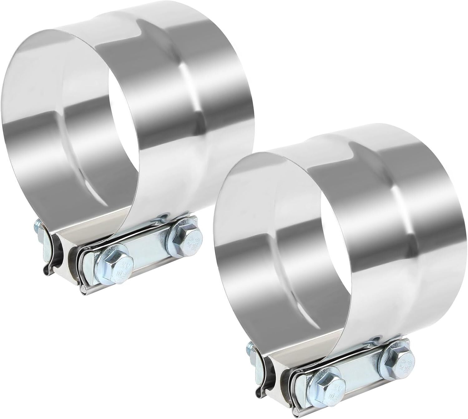 2 Pack 4″ Lap Joint Band Clamp Exhaust Muffler Sleeve Coupler Stainless Steel