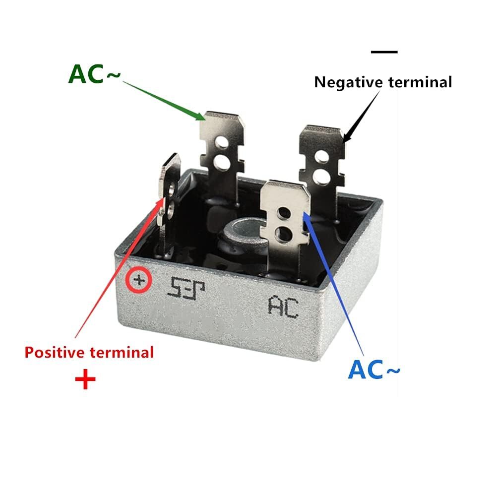 5/10Pcs 1000V 50A Metal Case Single Phase Diode Bridge Rectifier KBPC5010