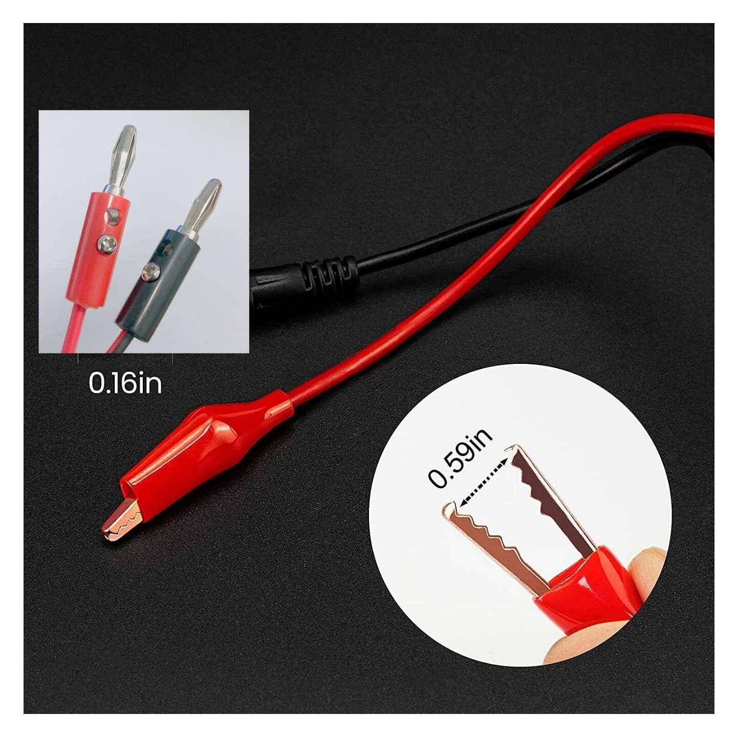 3FT Alligator Probe Test Lead Clip to Banana Plug Probe Cable for Multimeter New