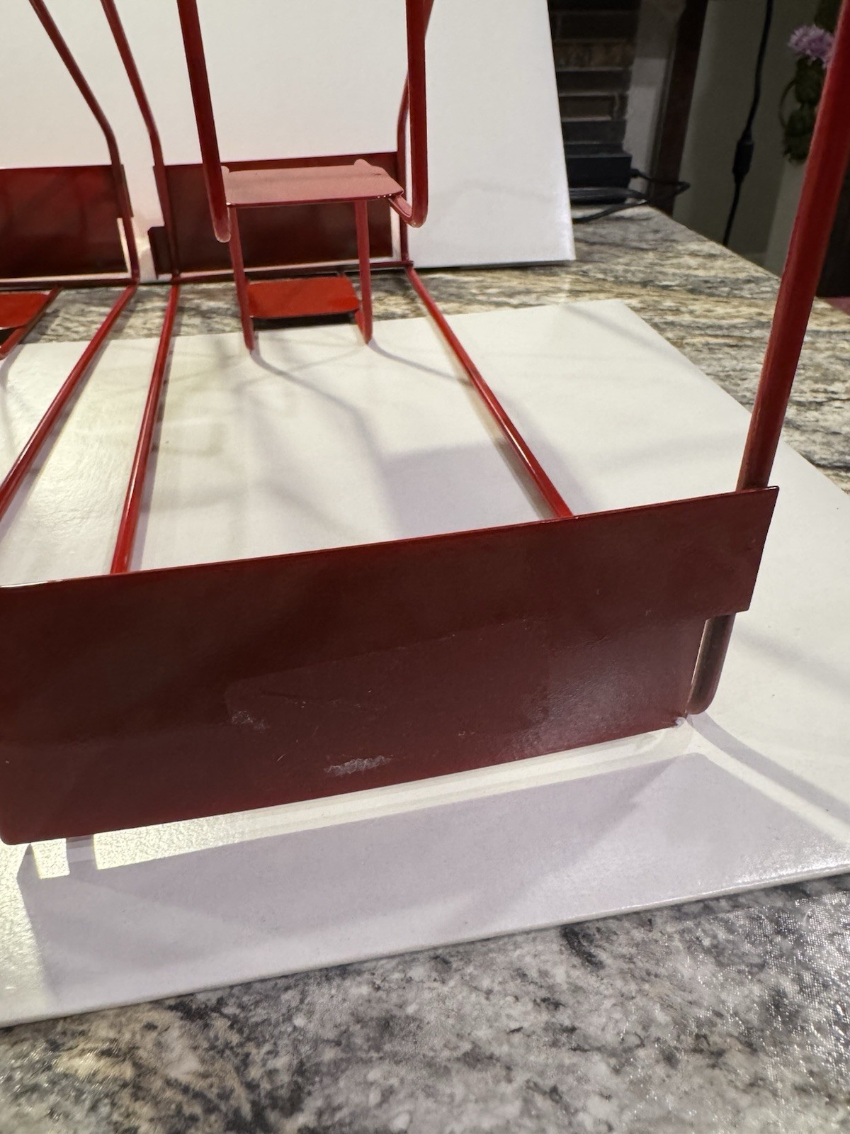 2 Slim Jim Metal Countertop Display Racks 3-Slot Red Snack Holders
