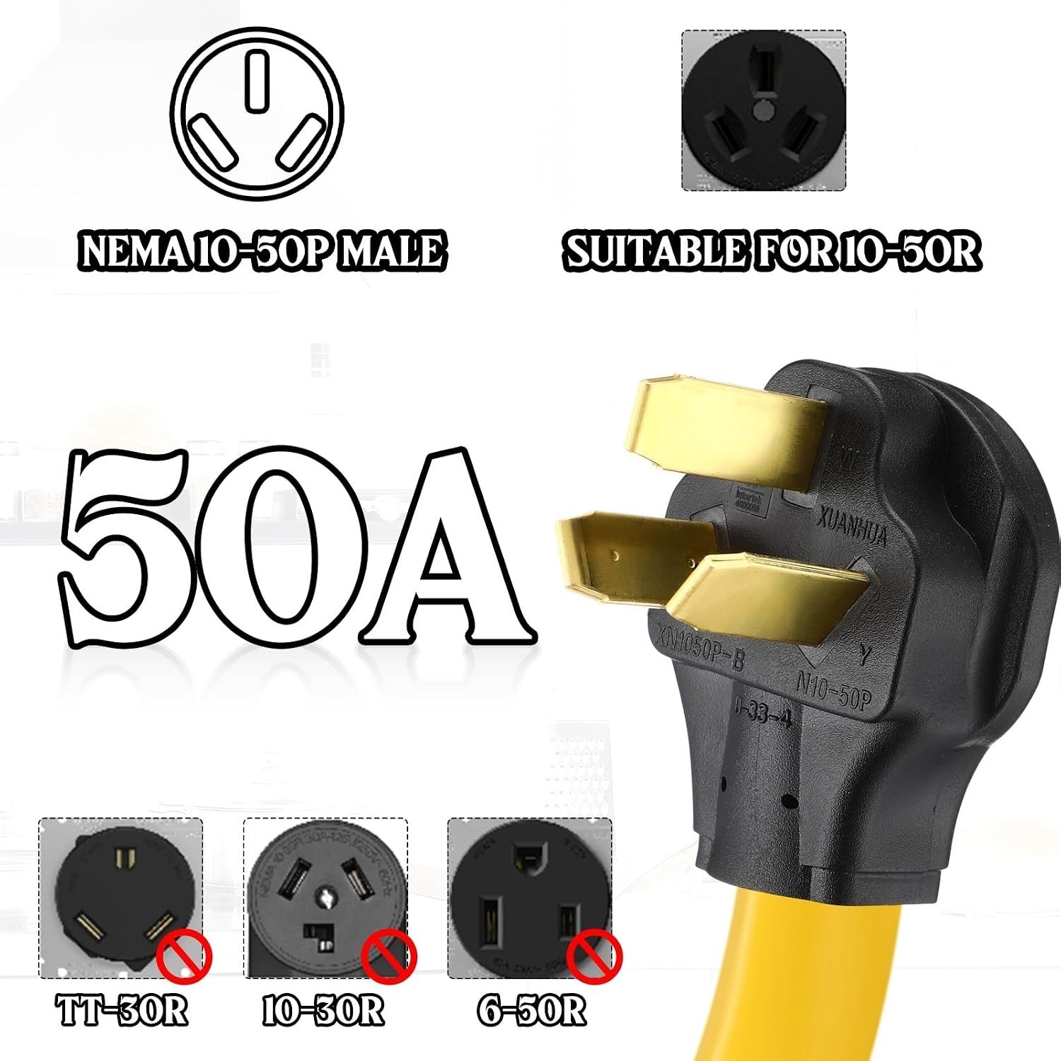 3 Prong 220V to 110V Adapter Plug for Gas Stove, Oven Converter NEMA 10-50P