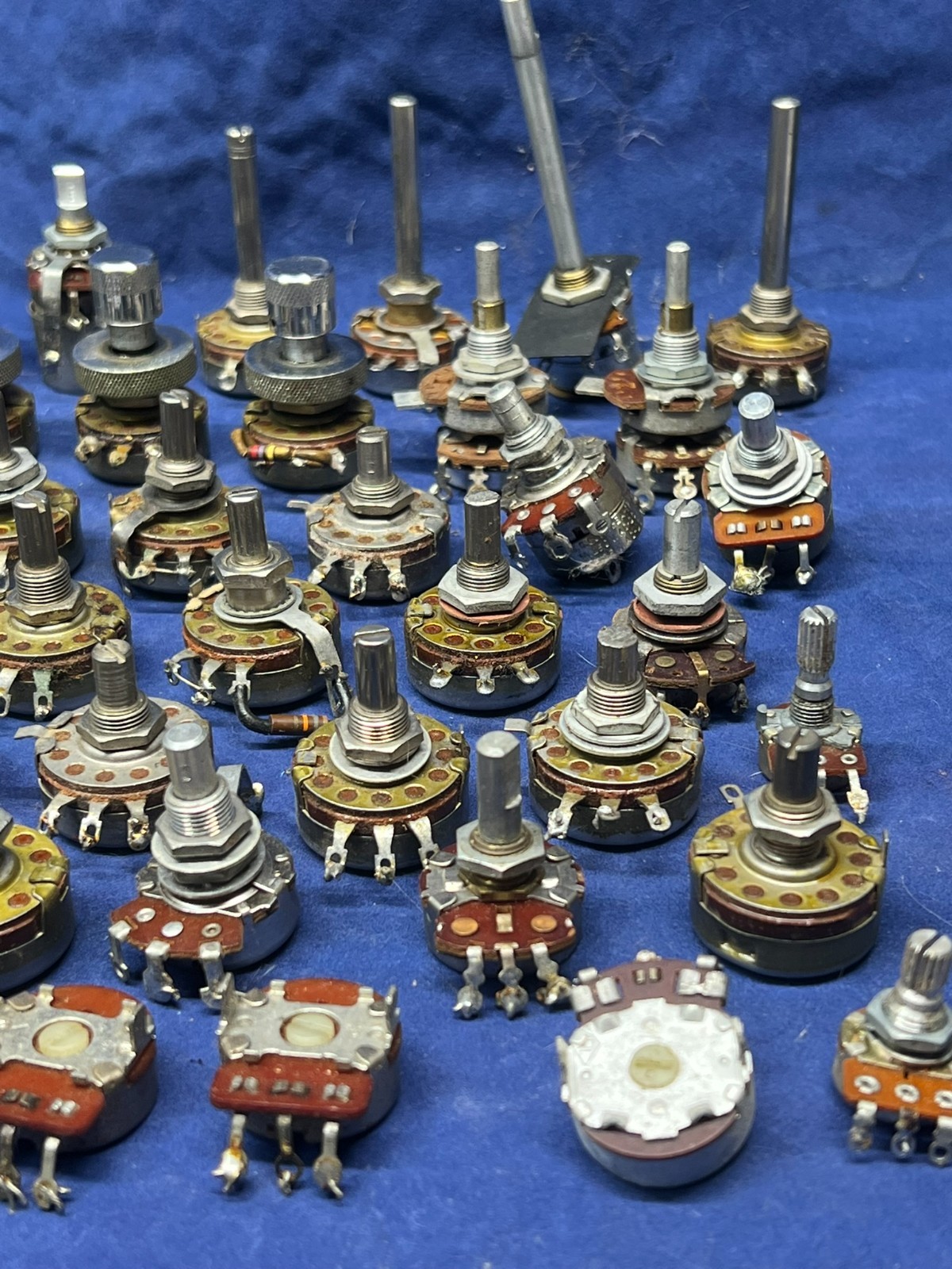 Variable Resistors ~ Assorted vintage potentiometers ~ Used & untested x 64