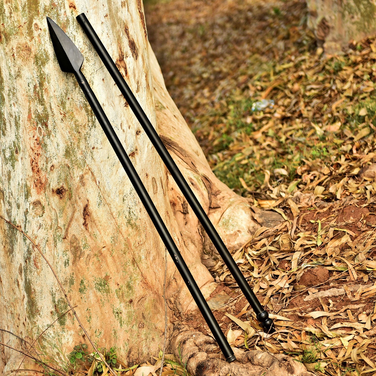 Handmade Carbon Steel Medieval Historical Style Leaf Shaped Spear Hunting Spear