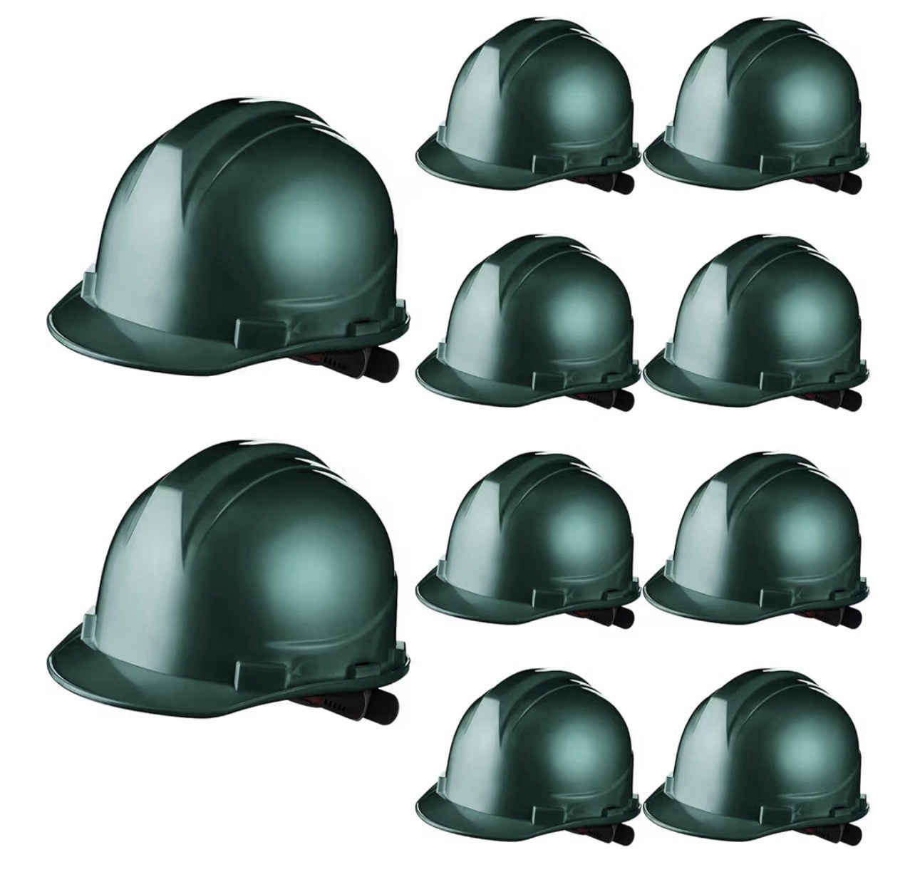 10 Pcs 4 Pt. Suspension Hard Hat Construction Safety Helmets Adjustable Straps