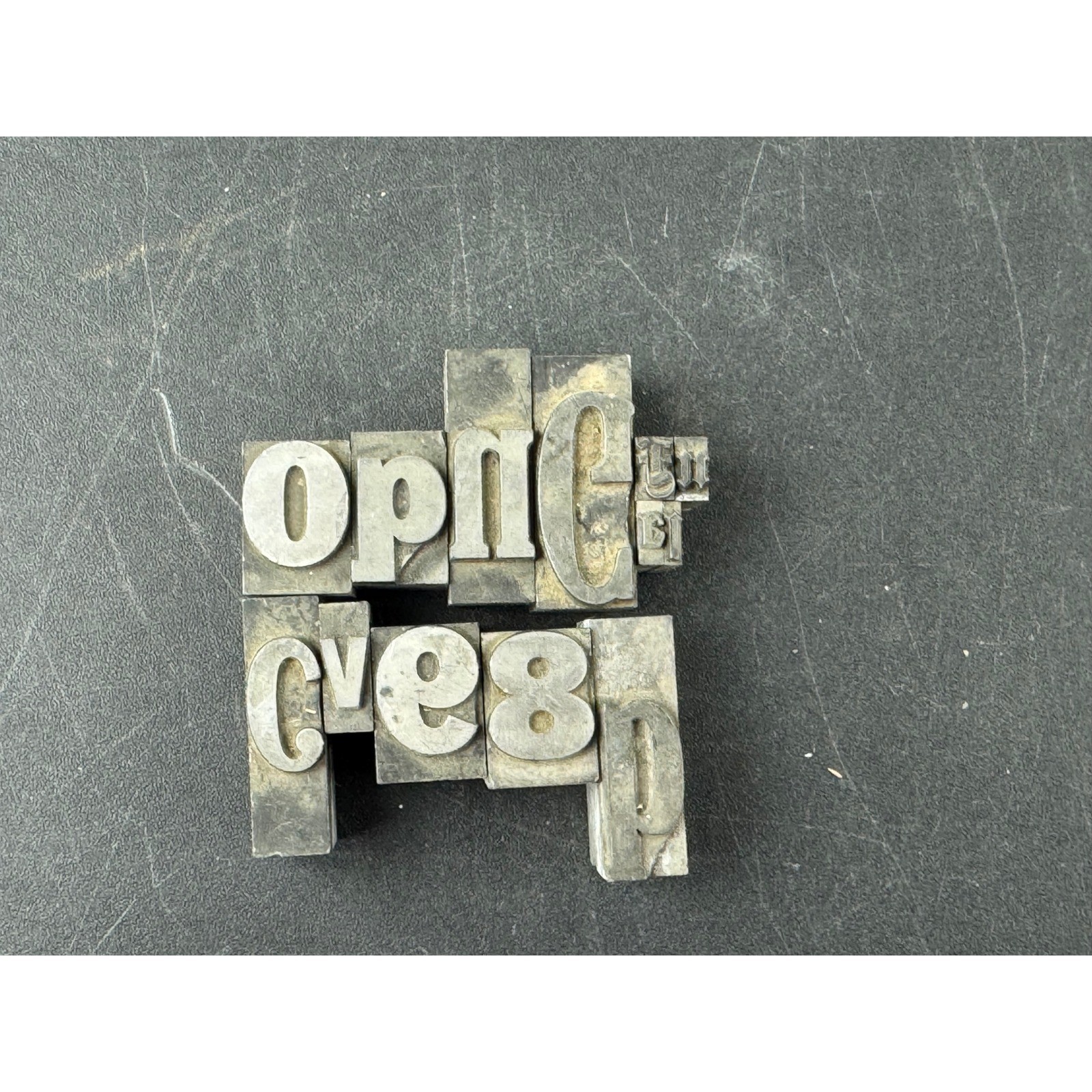 Vintage Metal Letterpress Printing Blocks Lot Mixed Typography Lead Type Pieces
