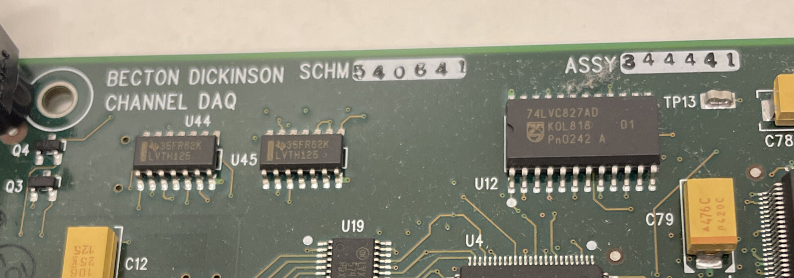 Becton Dickinson SCHM 540641 Assy 344441 RevA 4-Channel DAQ Plug-In Board Module